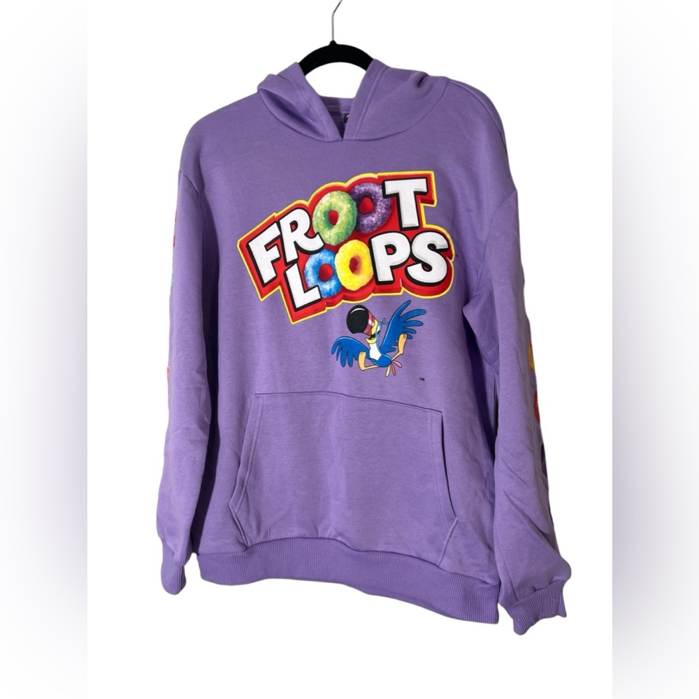 Kellogg’s Froot Loops Toucan Sam Hoodie pullover Unisex Purple‎ Size Large NWOT